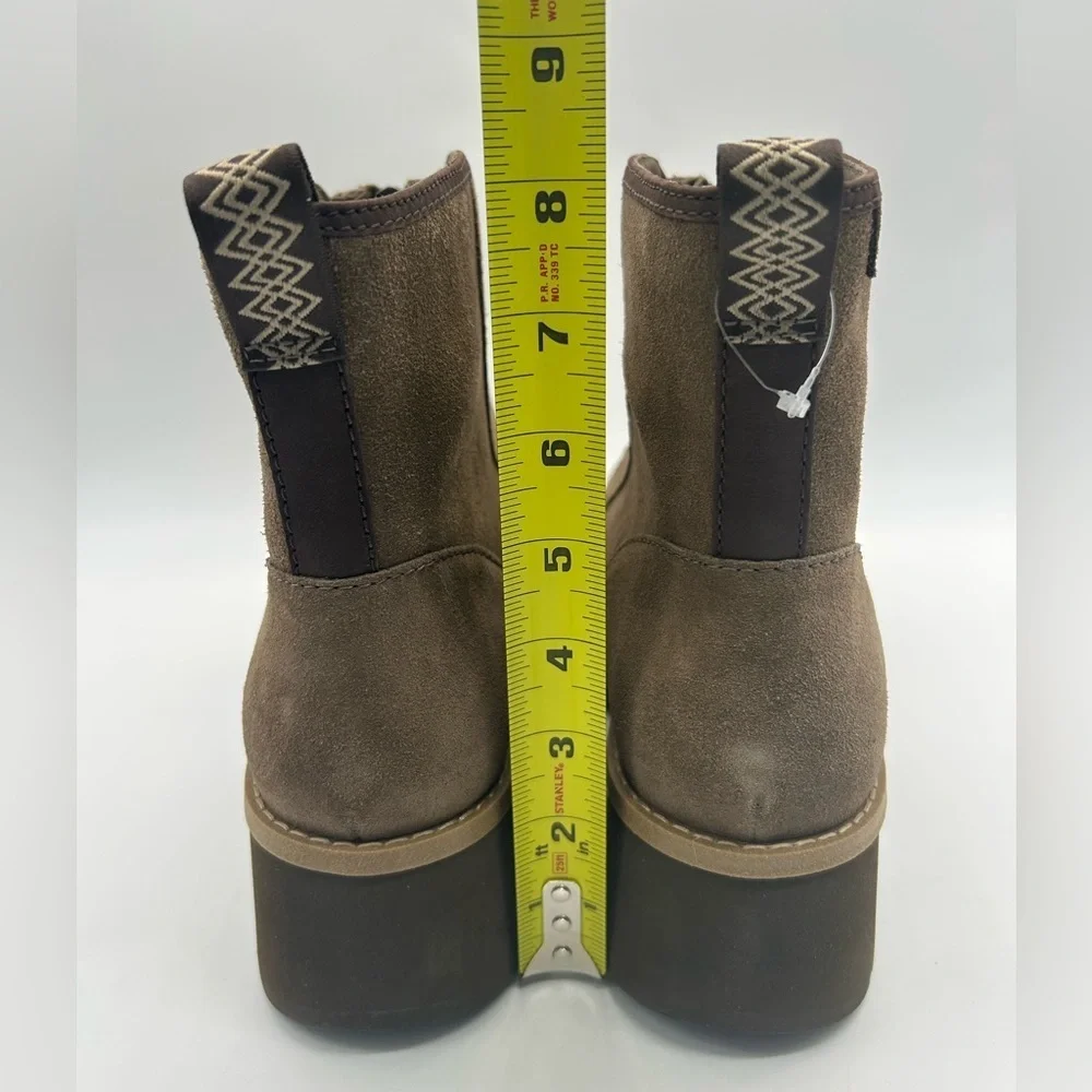 UGG Brown Suede Platform Ankle Boots Zip Front Women’s Size 11